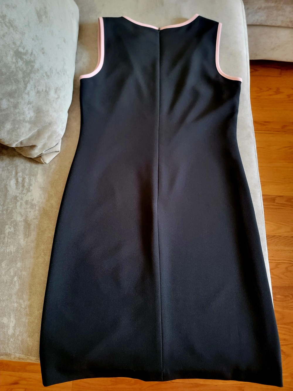 Black Label by Evan-Picone Contrast Piping Sheath Office Work Dress Black Pink 6 - Picture 2 of 5